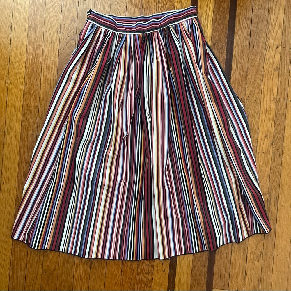 Striped rainbow skirt SHEIN midi M medium NWOT multicolor